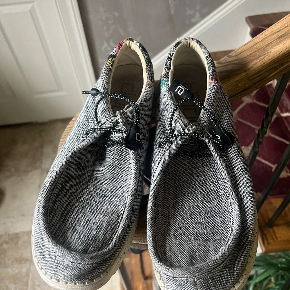 Hey Dude mens Wally Funk Etno Grey shoes very good condition.